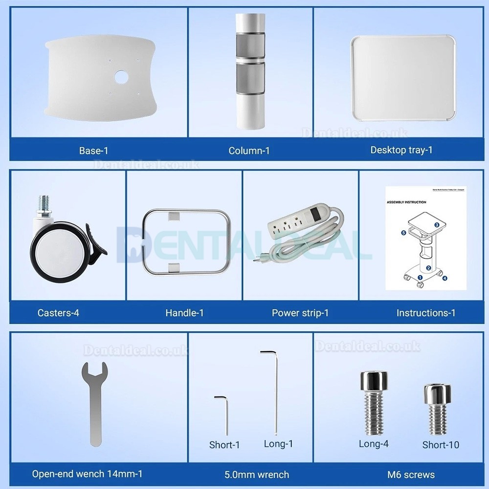 Likaymo GM-1 Mobile Dental Trolley Cart with 360°Rollers Aluminum Alloy